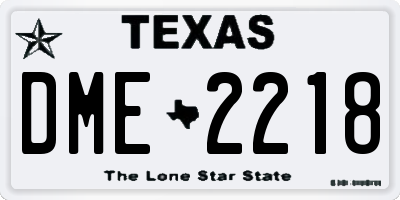 TX license plate DME2218