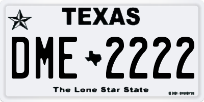 TX license plate DME2222