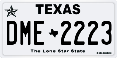 TX license plate DME2223