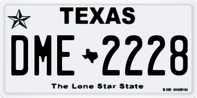 TX license plate DME2228