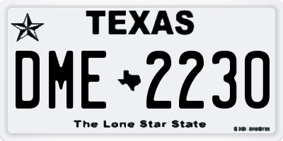 TX license plate DME2230