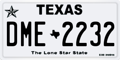 TX license plate DME2232