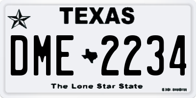 TX license plate DME2234