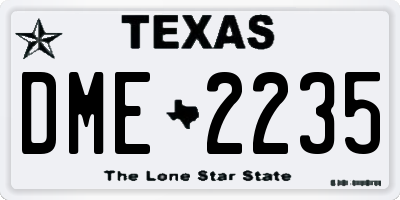 TX license plate DME2235