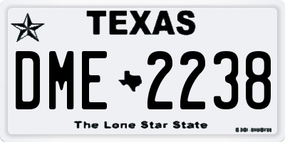 TX license plate DME2238