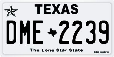 TX license plate DME2239
