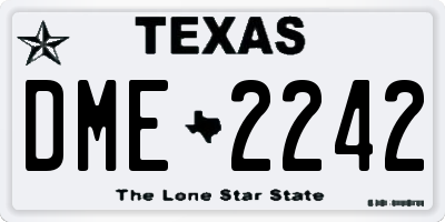 TX license plate DME2242