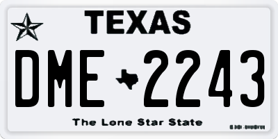 TX license plate DME2243