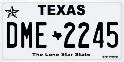 TX license plate DME2245