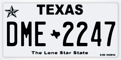 TX license plate DME2247