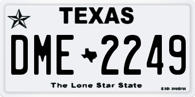 TX license plate DME2249