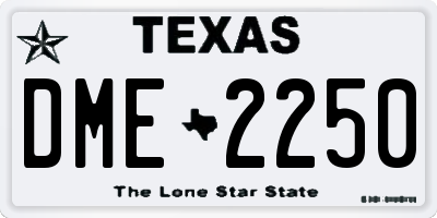 TX license plate DME2250