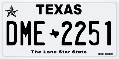 TX license plate DME2251