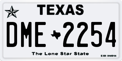 TX license plate DME2254