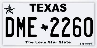 TX license plate DME2260