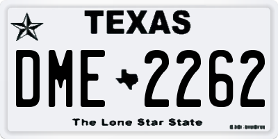 TX license plate DME2262