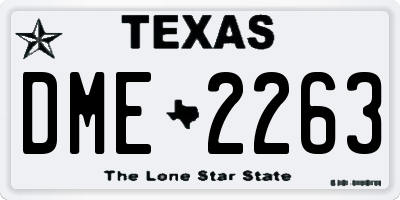 TX license plate DME2263