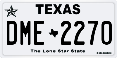 TX license plate DME2270