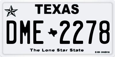 TX license plate DME2278