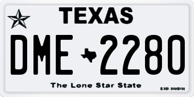 TX license plate DME2280