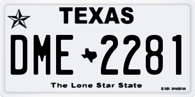 TX license plate DME2281