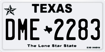 TX license plate DME2283