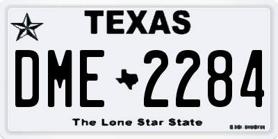 TX license plate DME2284
