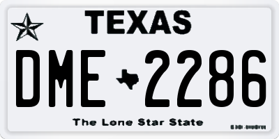 TX license plate DME2286
