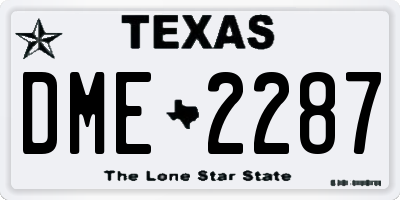 TX license plate DME2287
