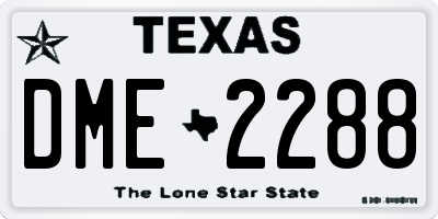 TX license plate DME2288
