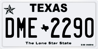 TX license plate DME2290