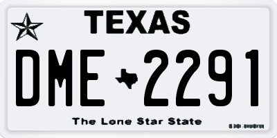 TX license plate DME2291