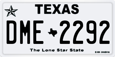 TX license plate DME2292