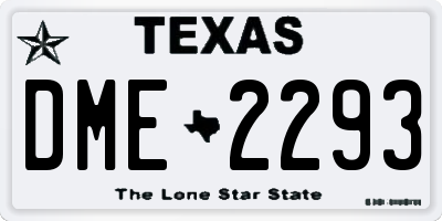 TX license plate DME2293