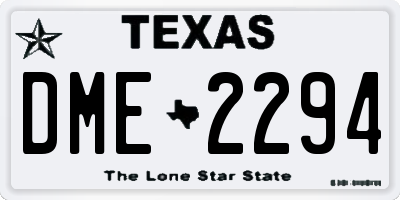 TX license plate DME2294