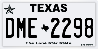TX license plate DME2298