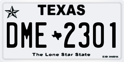 TX license plate DME2301