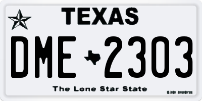 TX license plate DME2303