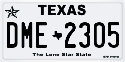 TX license plate DME2305