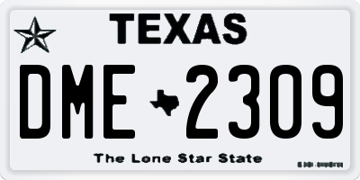TX license plate DME2309