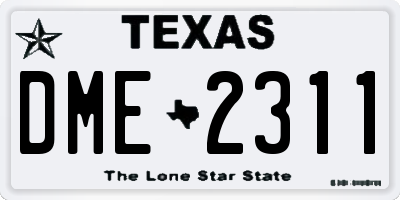 TX license plate DME2311
