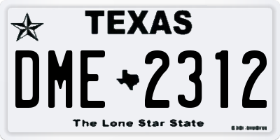 TX license plate DME2312