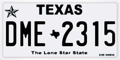 TX license plate DME2315