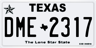 TX license plate DME2317