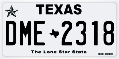 TX license plate DME2318