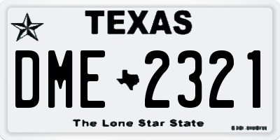 TX license plate DME2321