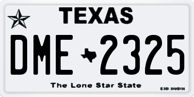 TX license plate DME2325