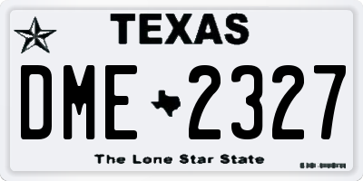 TX license plate DME2327