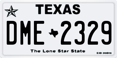 TX license plate DME2329