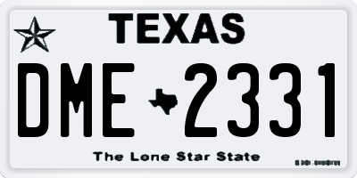 TX license plate DME2331